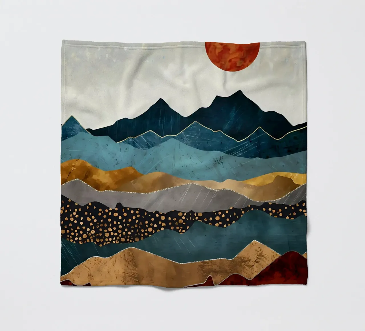 Abstract Mountain View fleece blanket by Albert S Jacob
