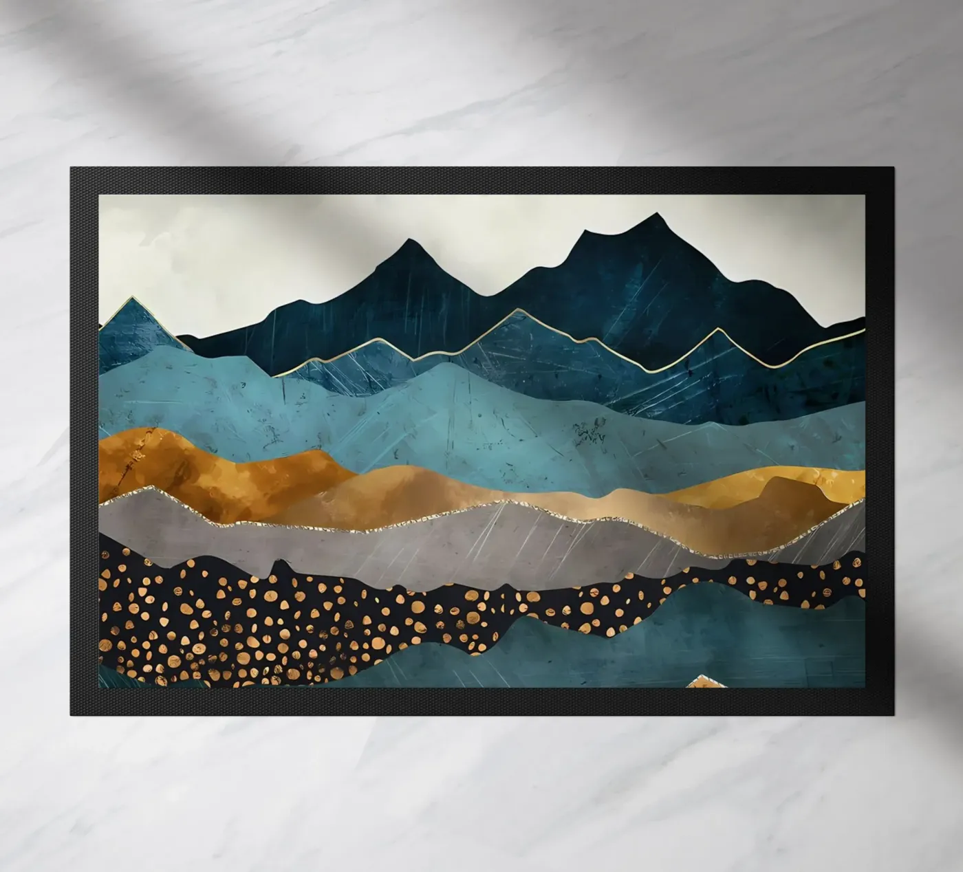 Abstract Mountain View doormat by Albert S Jacob