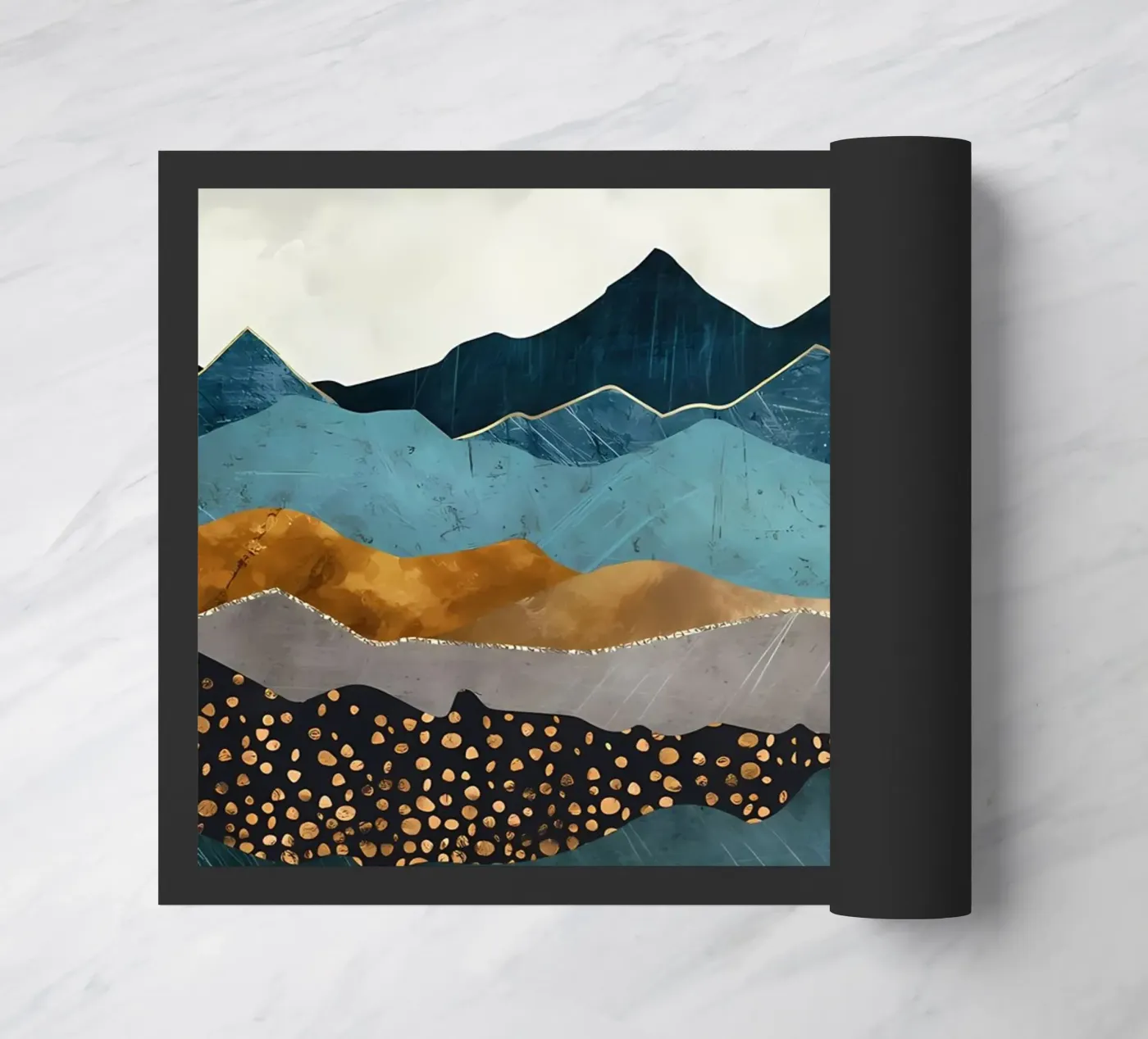 Abstract Mountain View doormat by Albert S Jacob