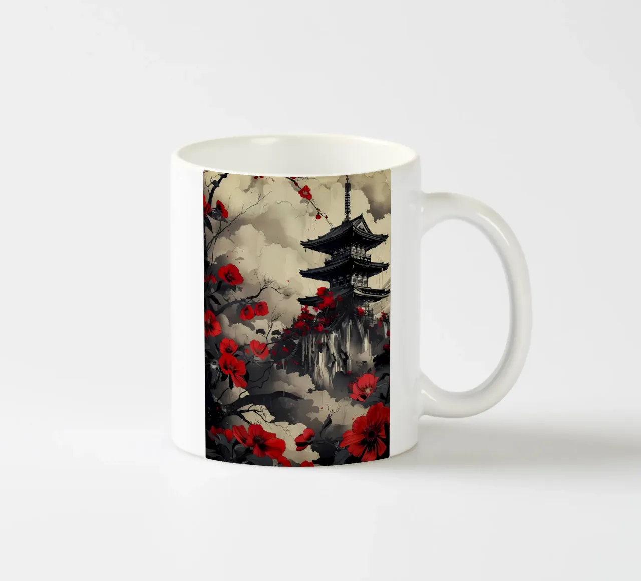 paesaggio giapponese tazza in ceramica da Rebecca Clark Wyrick