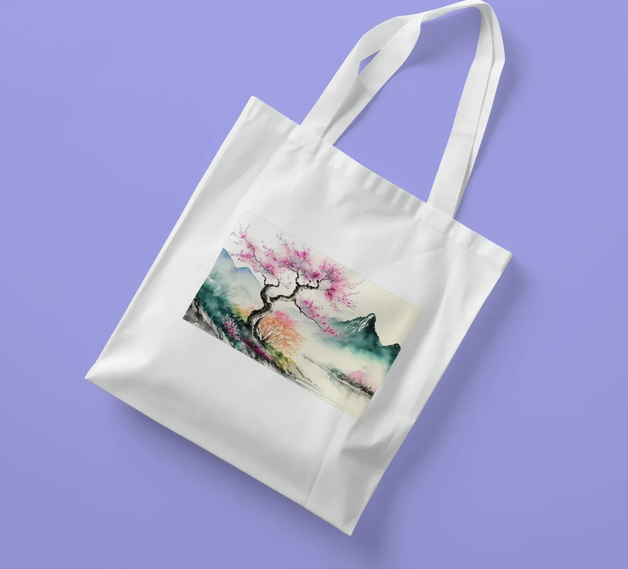 fiori di ciliegio giapponesi borsa in juta da Rebecca Clark Wyrick