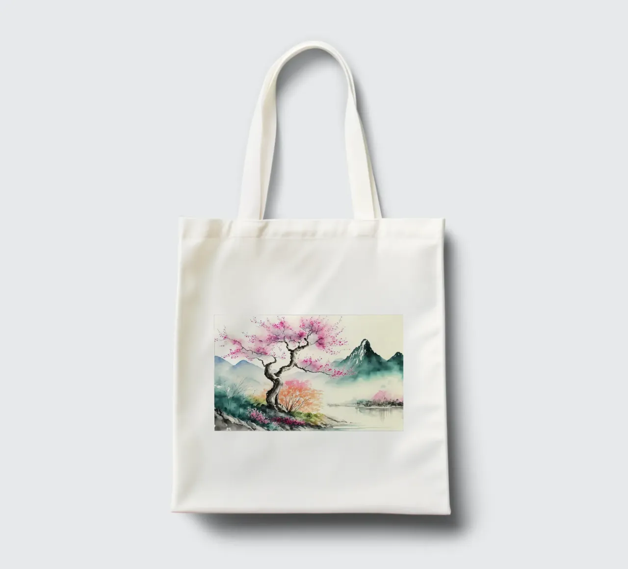 fiori di ciliegio giapponesi borsa in juta da Rebecca Clark Wyrick