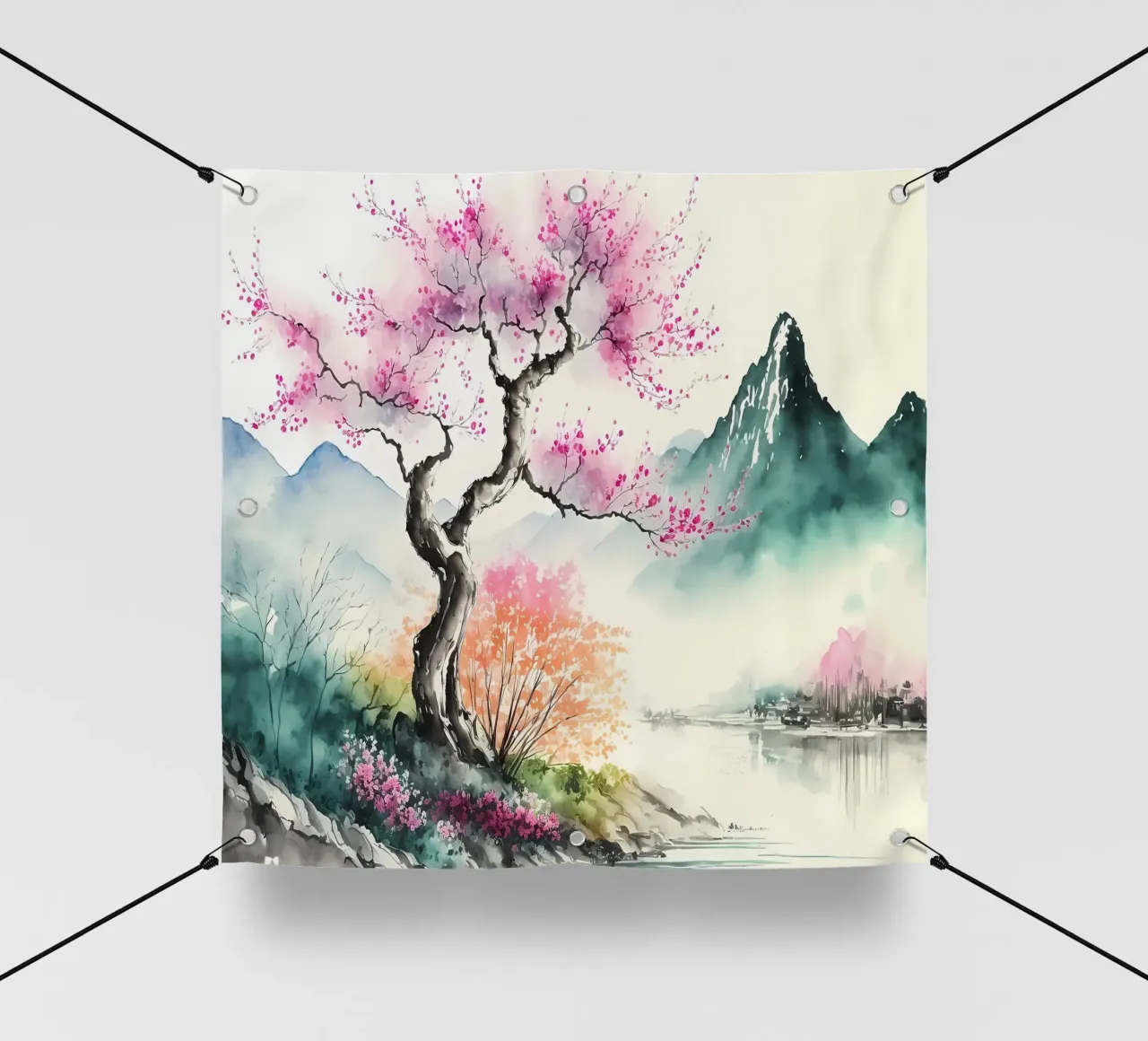 fiori di ciliegio giapponesi telo in pvc da Rebecca Clark Wyrick