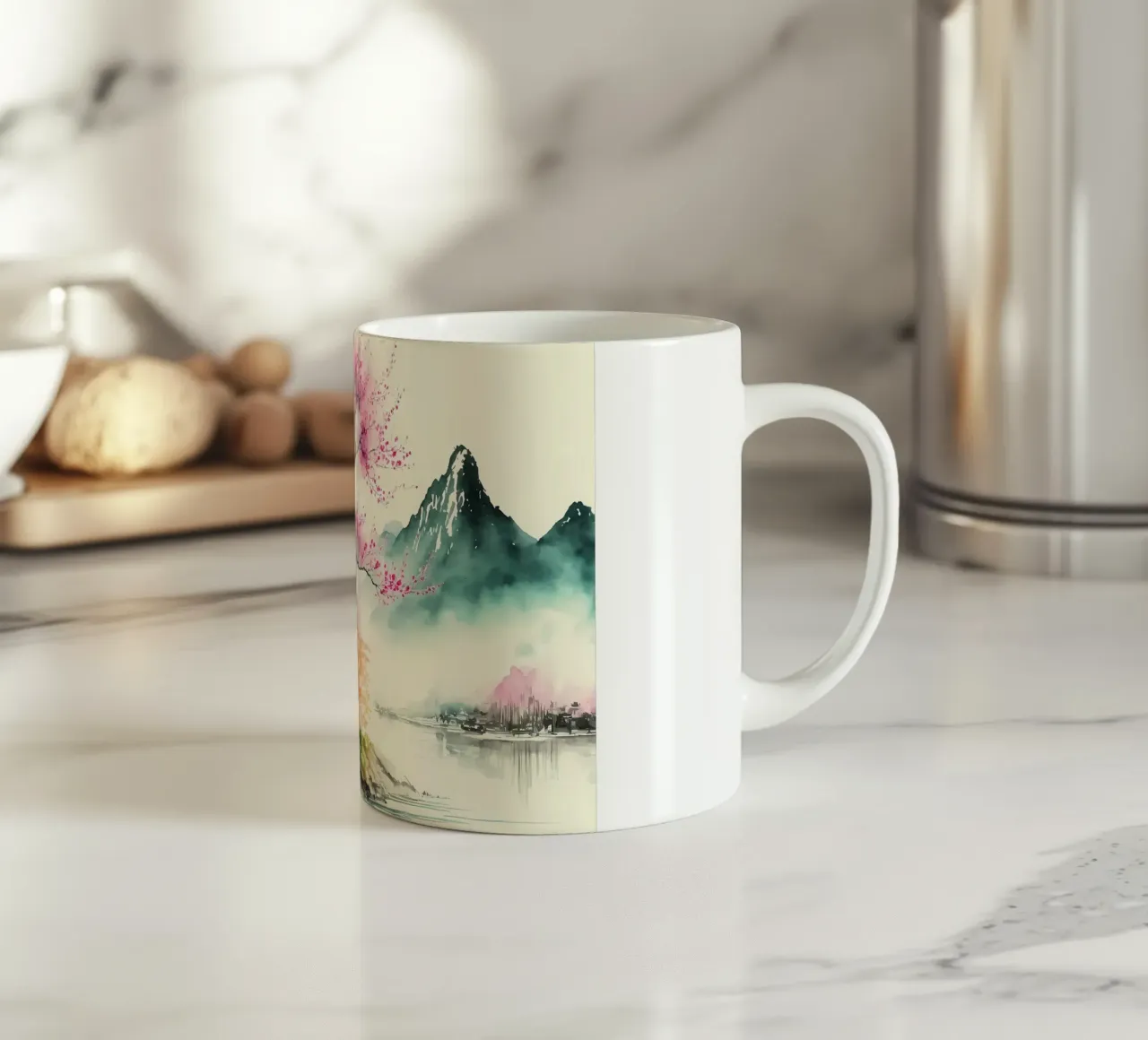 fiori di ciliegio giapponesi tazza in ceramica da Rebecca Clark Wyrick