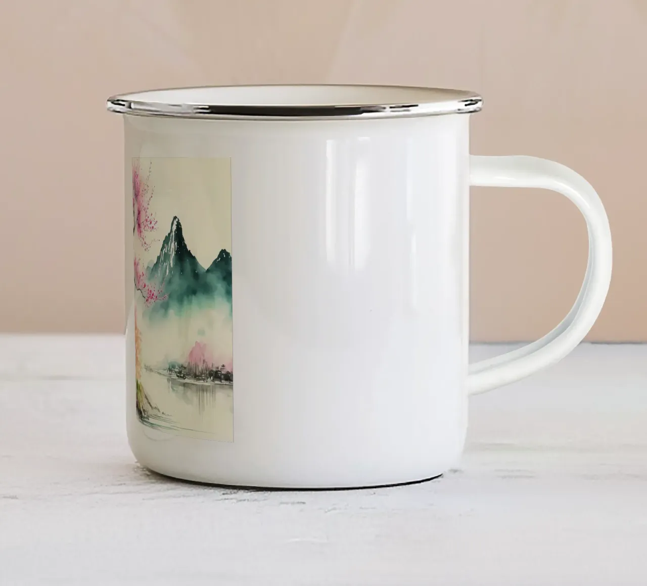 fiori di ciliegio giapponesi tazza in smalto da Rebecca Clark Wyrick
