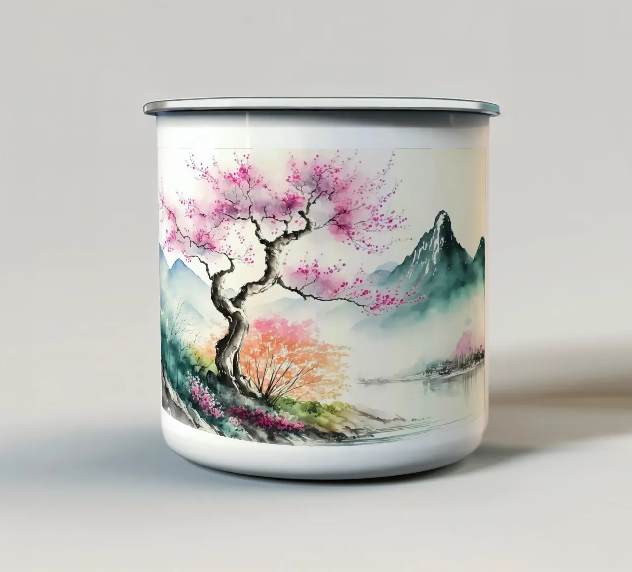 fiori di ciliegio giapponesi tazza in smalto da Rebecca Clark Wyrick