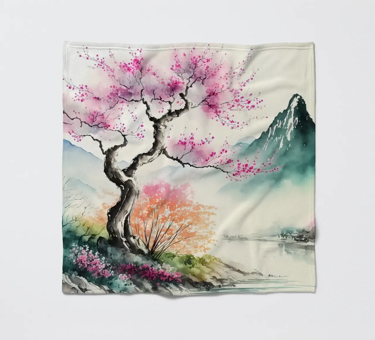 fiori di ciliegio giapponesi coperta in pile da Rebecca Clark Wyrick