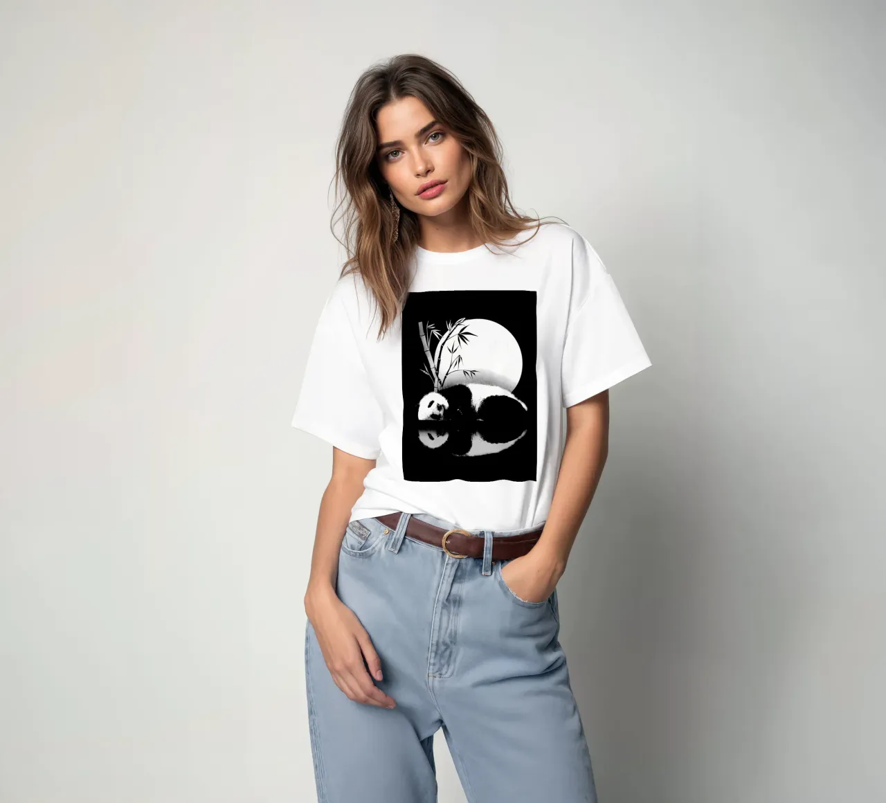 Panda reflection t-shirt by James M Coyle