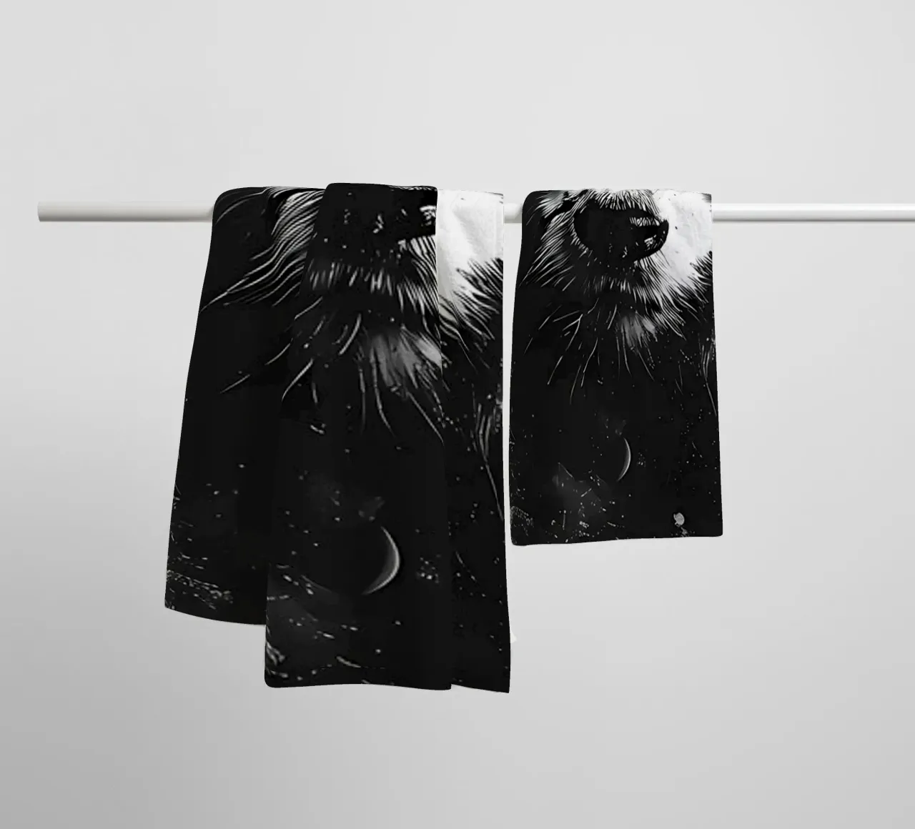 Panda Double Exposure towel by James M Coyle