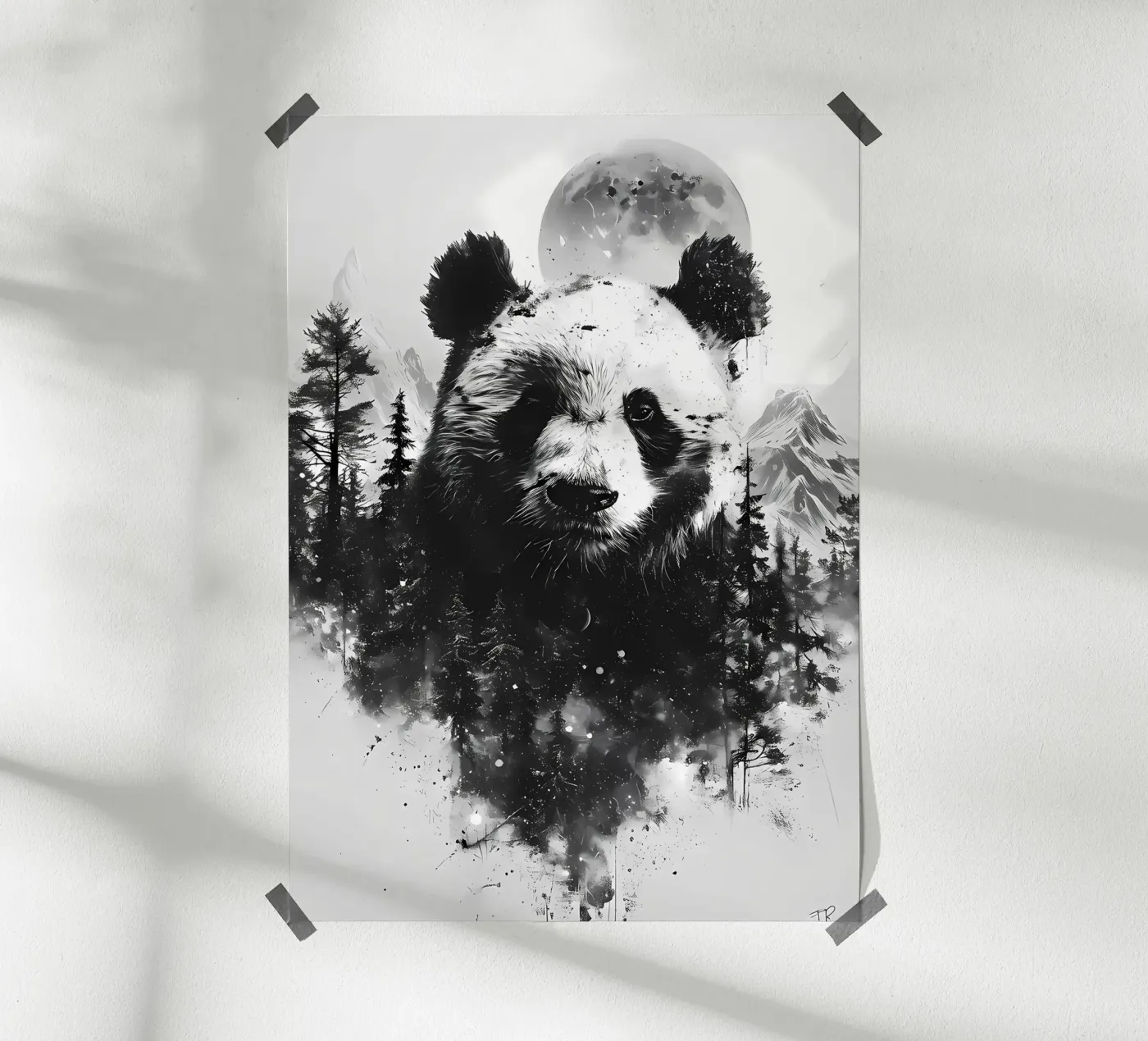 Panda Double Exposure poster by James M Coyle
