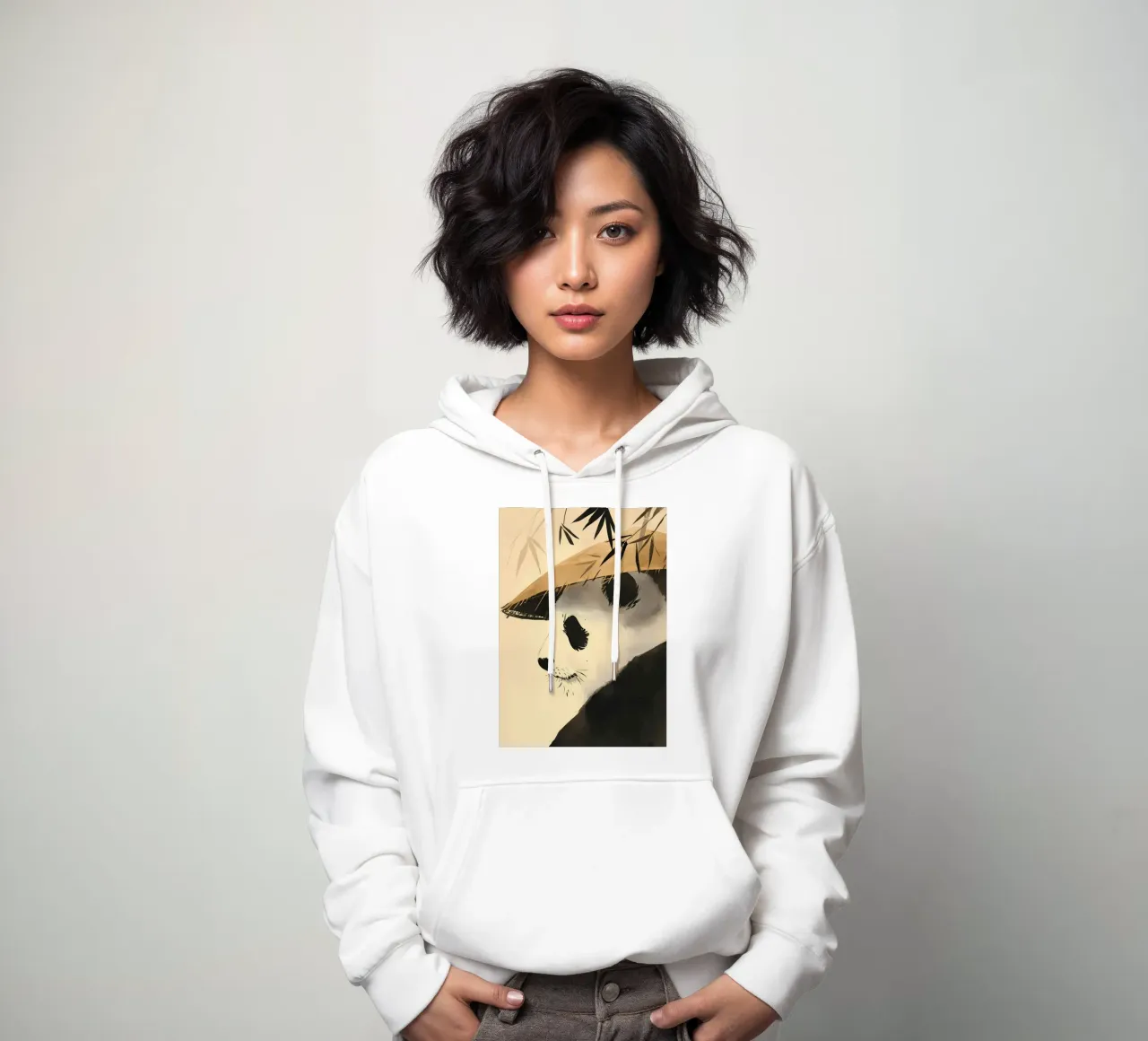 Oso panda zen de bambú sudadera con capucha de James M Coyle