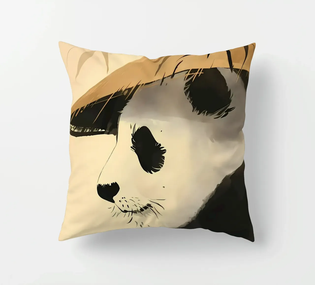 Zen Bamboo Panda Bear decorative cushion by James M Coyle