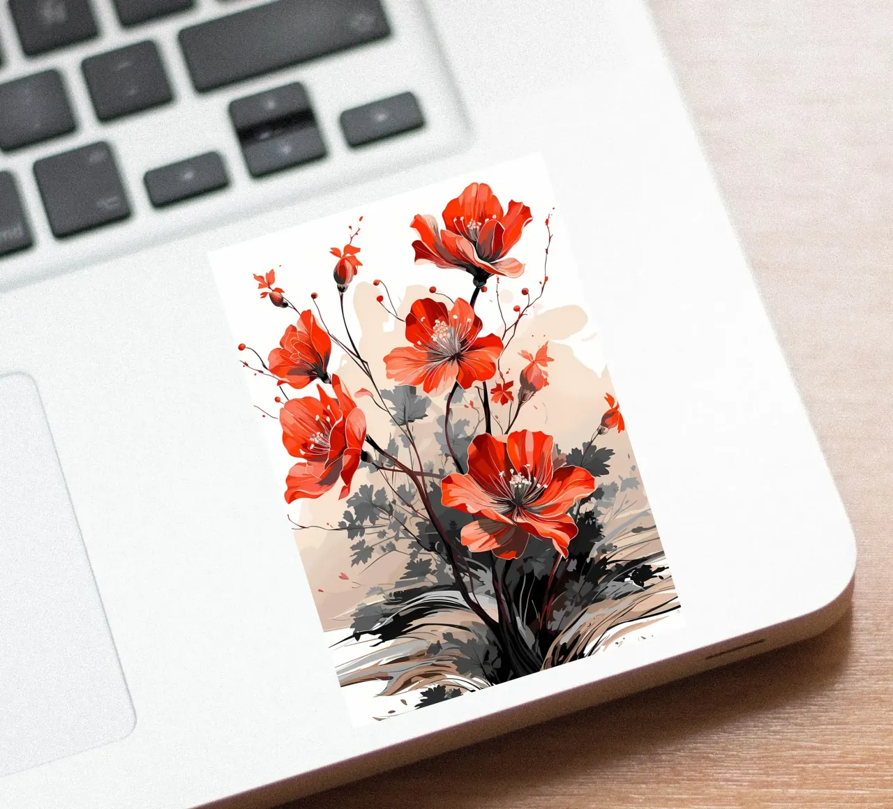 Red Flowers 2 sticker by Rebecca Clark Wyrick