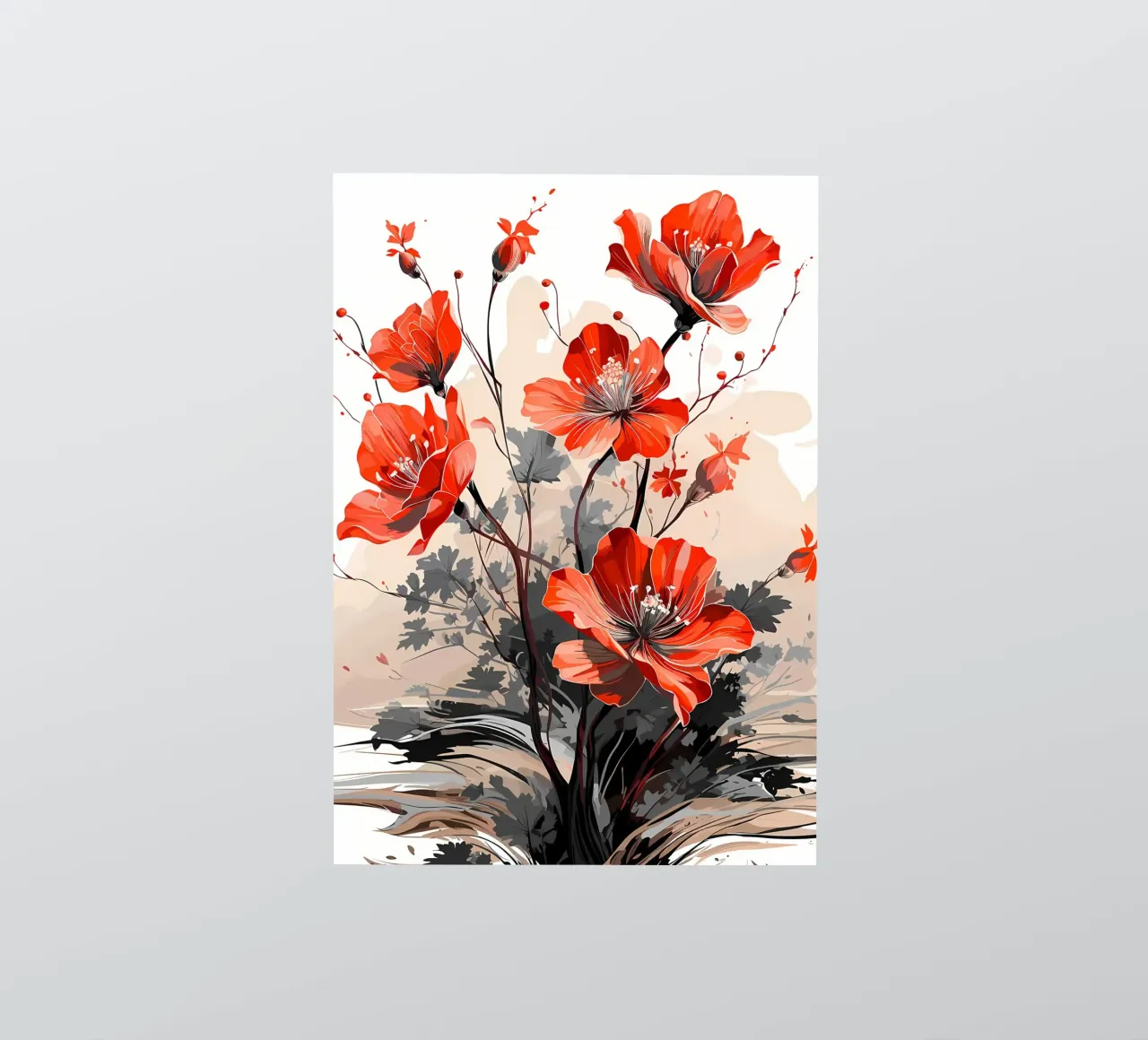 Red Flowers 2 sticker by Rebecca Clark Wyrick
