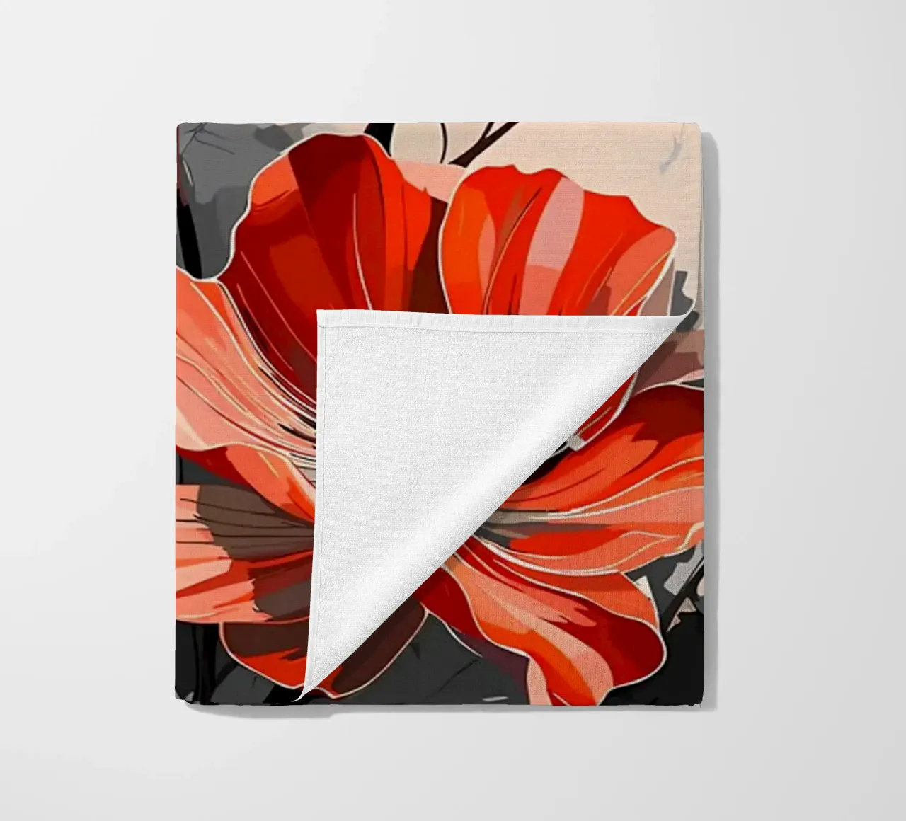 Rote Blumen 2 Strandtuch von Rebecca Clark Wyrick
