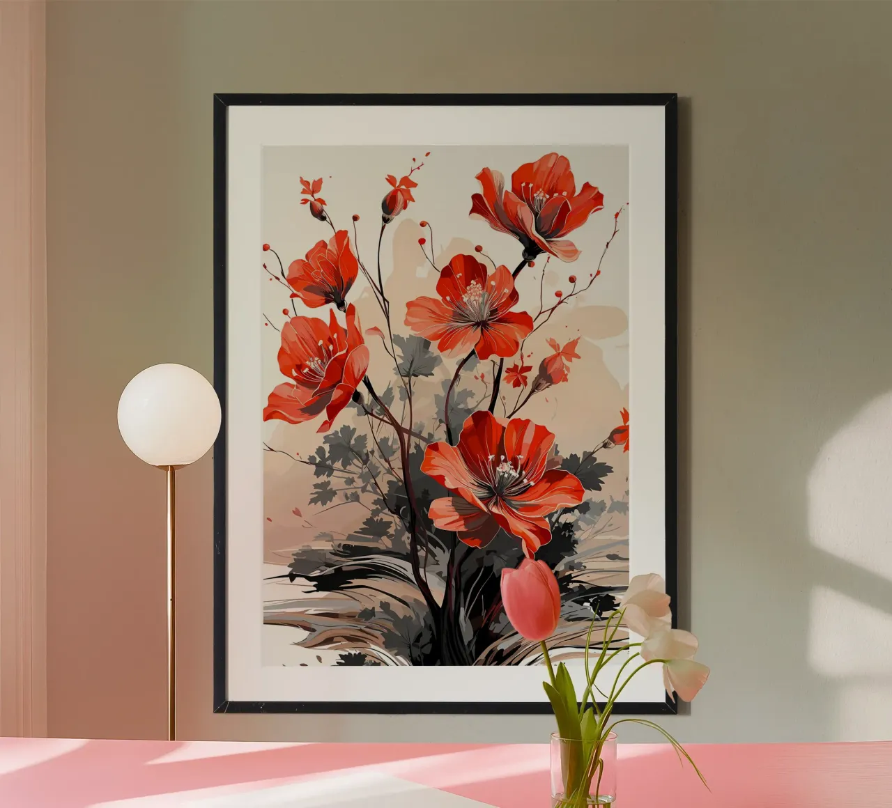 Fiori rossi 2 carta hahnemühle da Rebecca Clark Wyrick