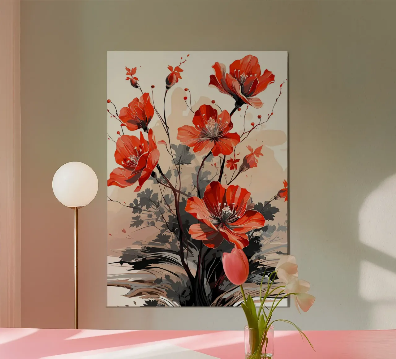 Fiori rossi 2 carta hahnemühle da Rebecca Clark Wyrick