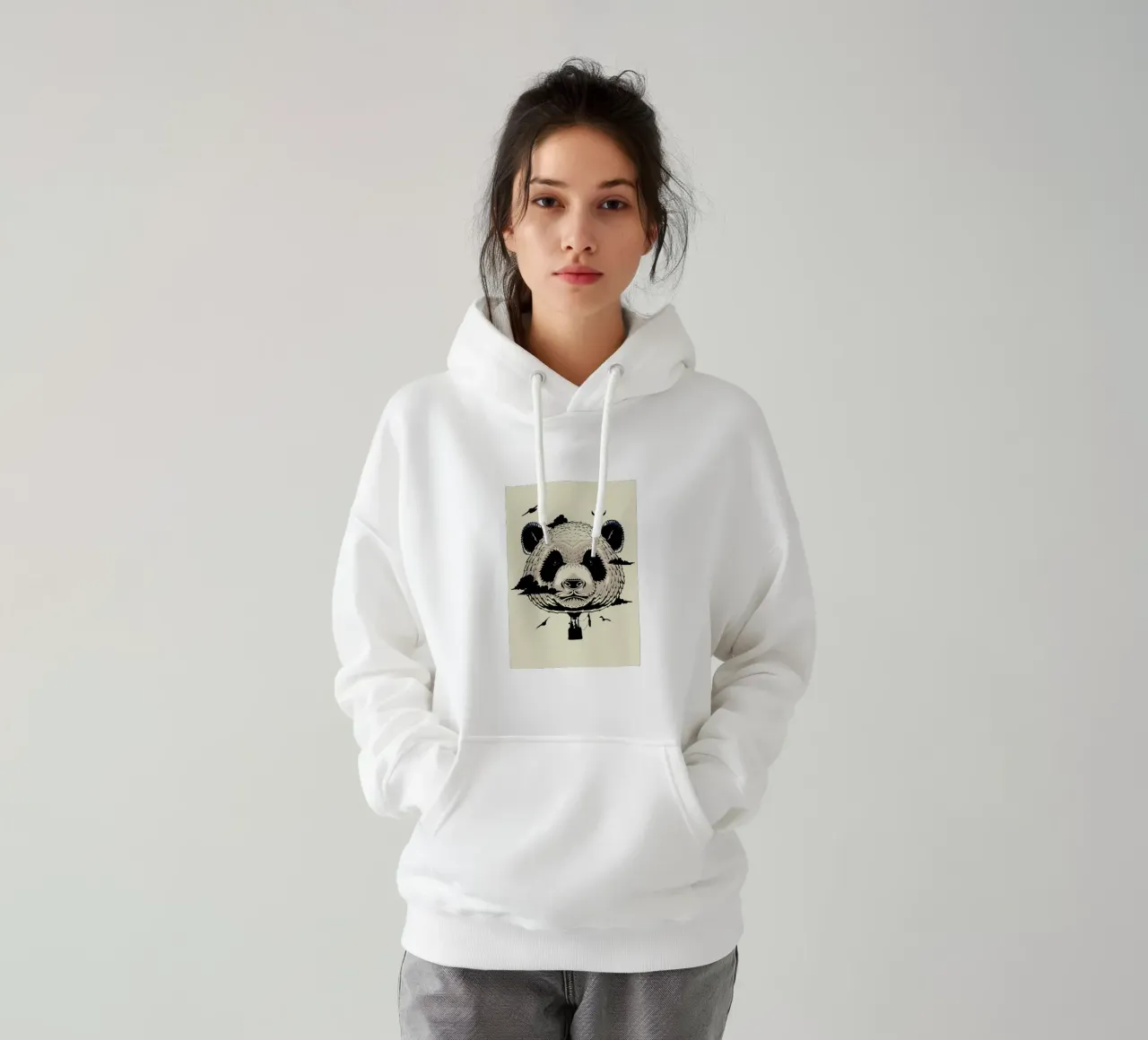 Mongolfiera Panda felpa con cappuccio da James M Coyle