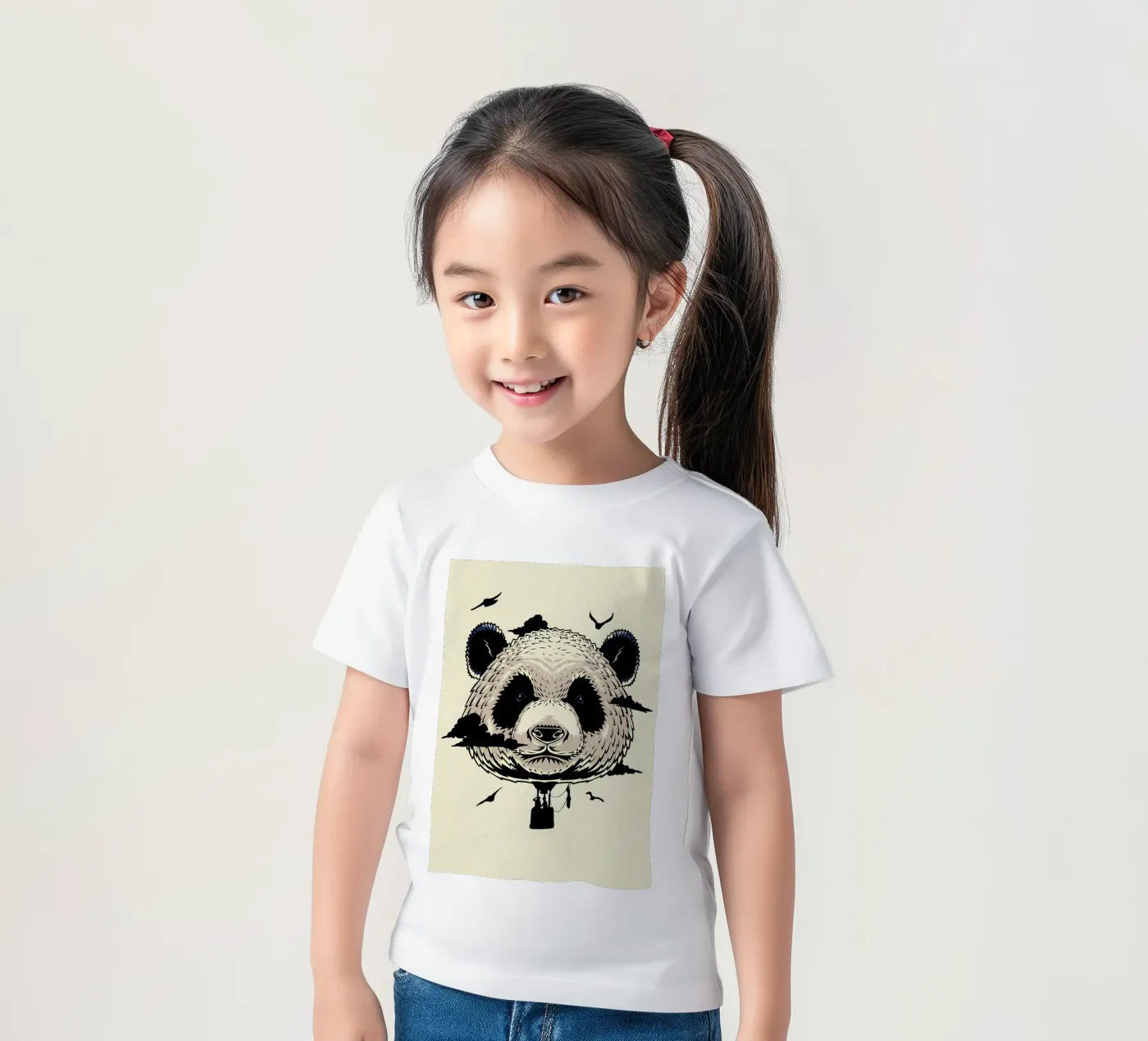 Panda Hot Air Balloon t-shirt bambini da James M Coyle