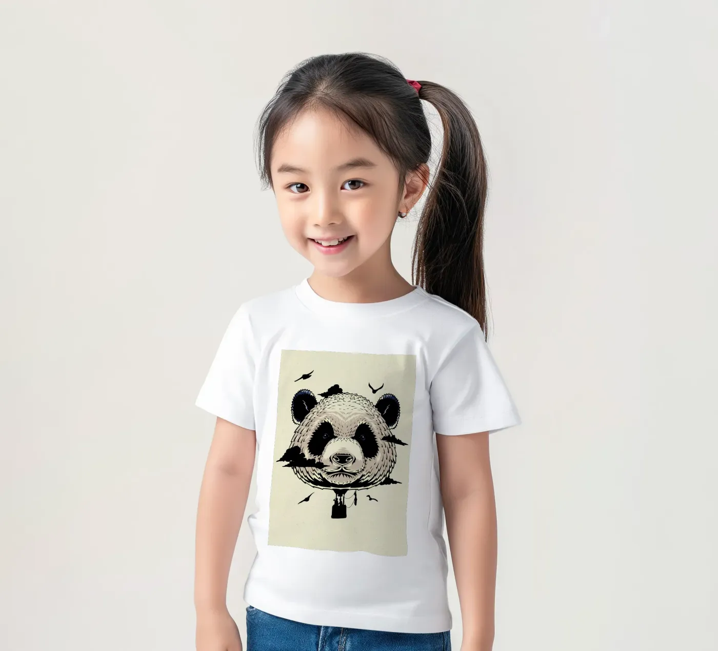 Panda Hot Air Balloon t-shirt bambini da James M Coyle