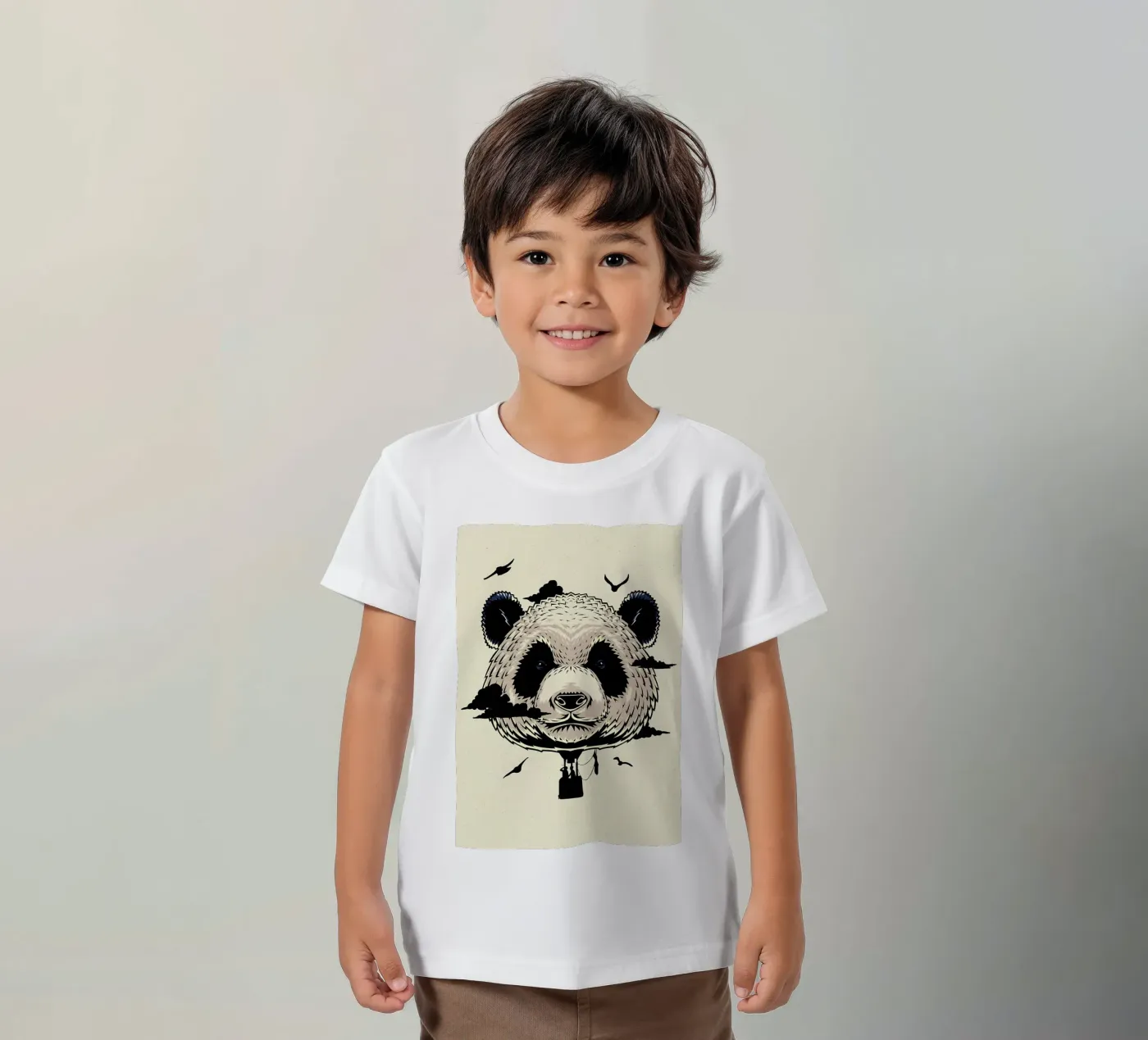 Panda Hot Air Balloon t-shirt bambini da James M Coyle