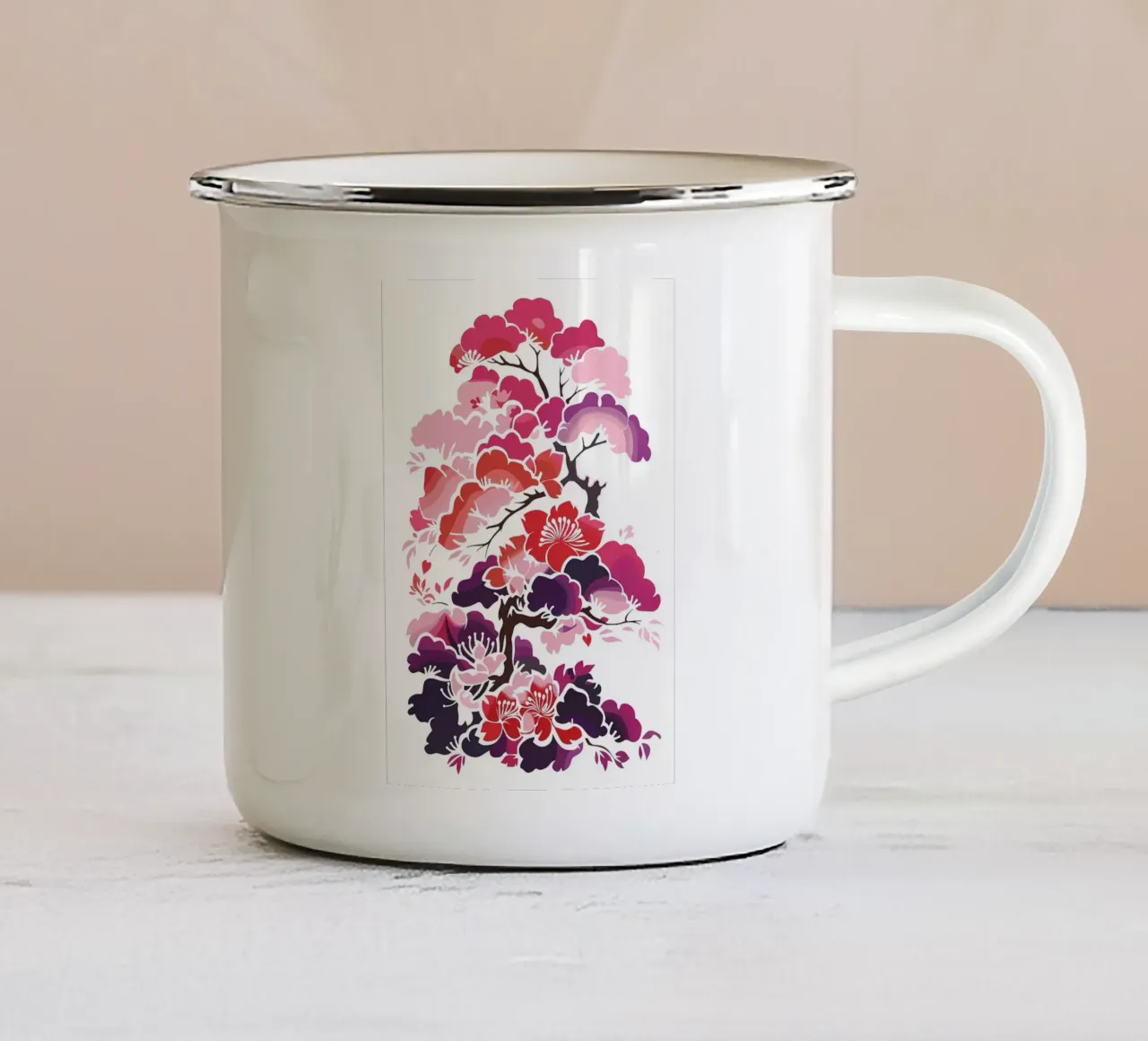 Giapponese retrò tazza in smalto da Rebecca Clark Wyrick