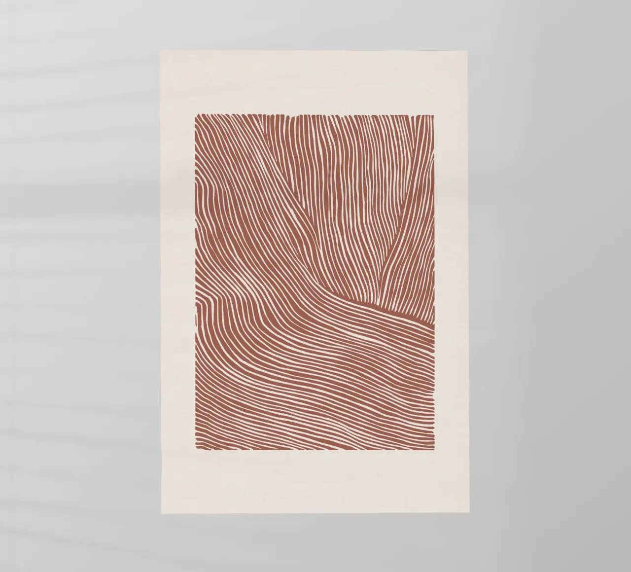 Terracotta linocut stripes pellicola backlit da NouveauPrints