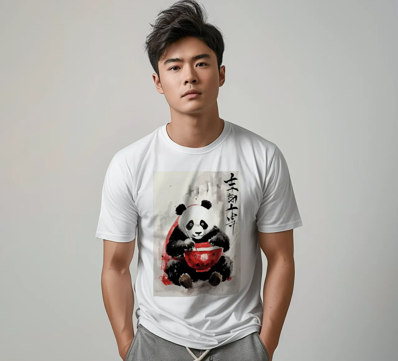 Panda carino giapponese t-shirt da James M Coyle