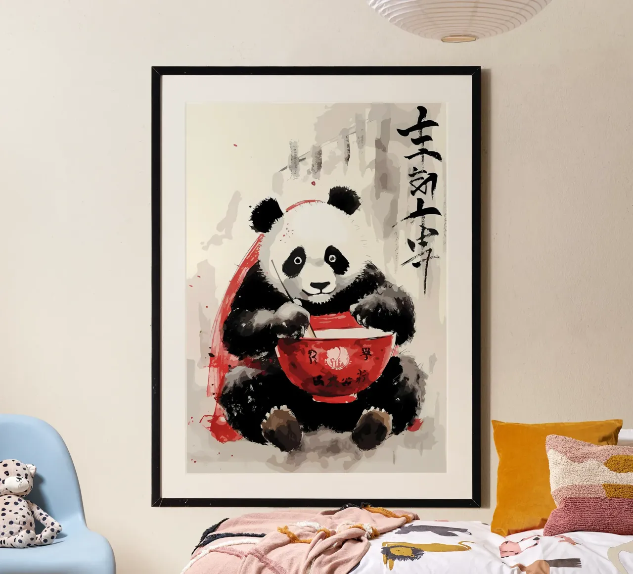 Panda carino giapponese carta hahnemühle da James M Coyle