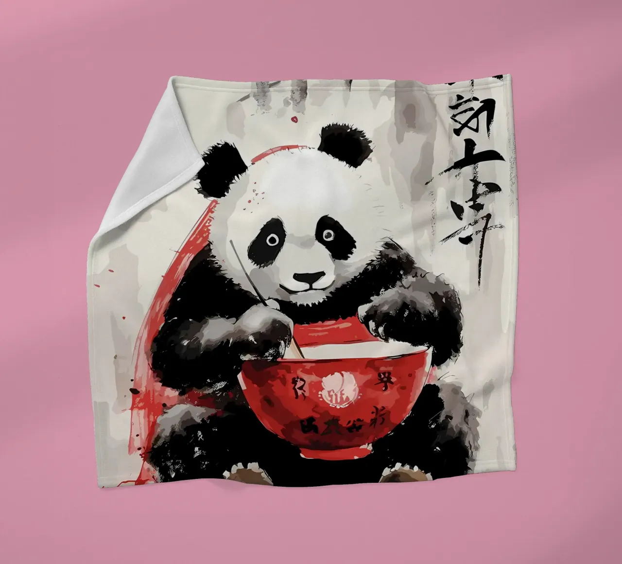 Panda carino giapponese coperta in pile da James M Coyle