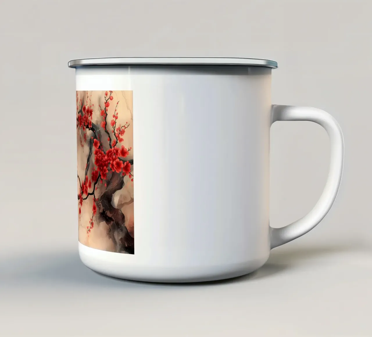 Bellezza in rosso tazza in smalto da Rebecca Clark Wyrick