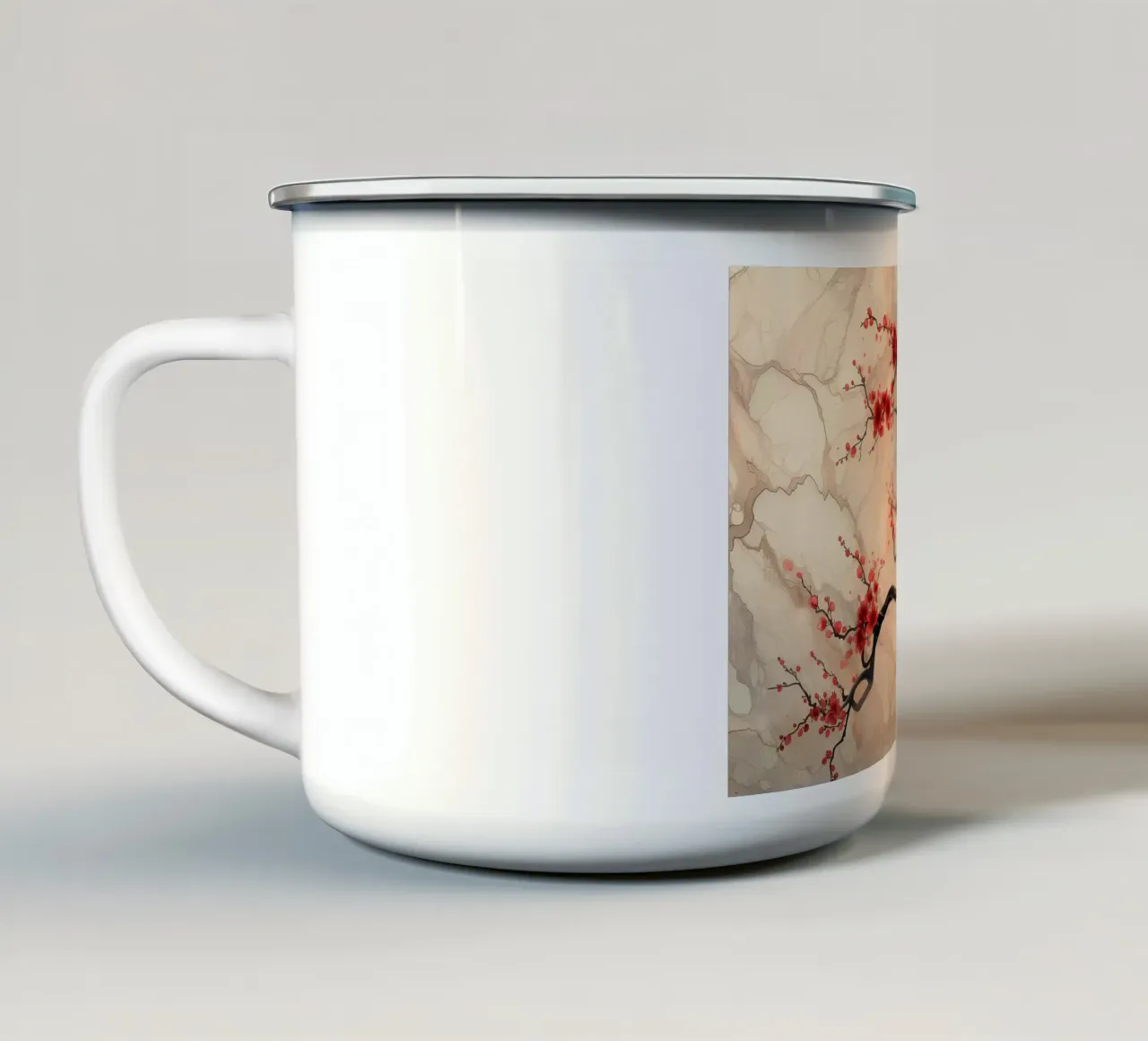 Bellezza in rosso tazza in smalto da Rebecca Clark Wyrick