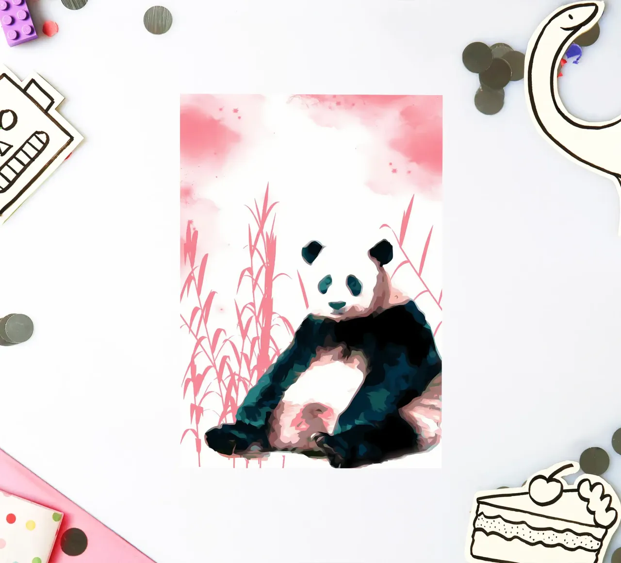 Panda e bambù adesivo da James M Coyle