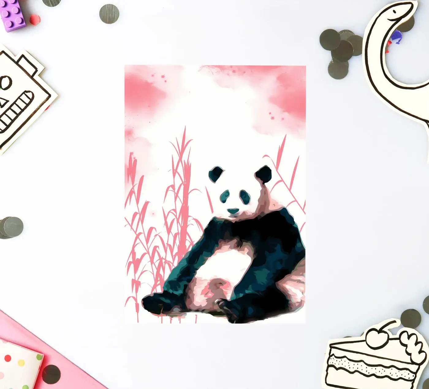 Panda e bambù adesivo da James M Coyle