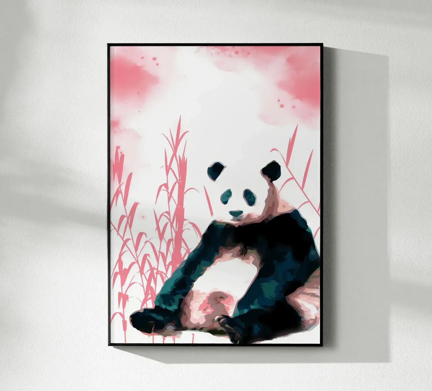 Panda and Bamboo Acryl-Glas von James M Coyle