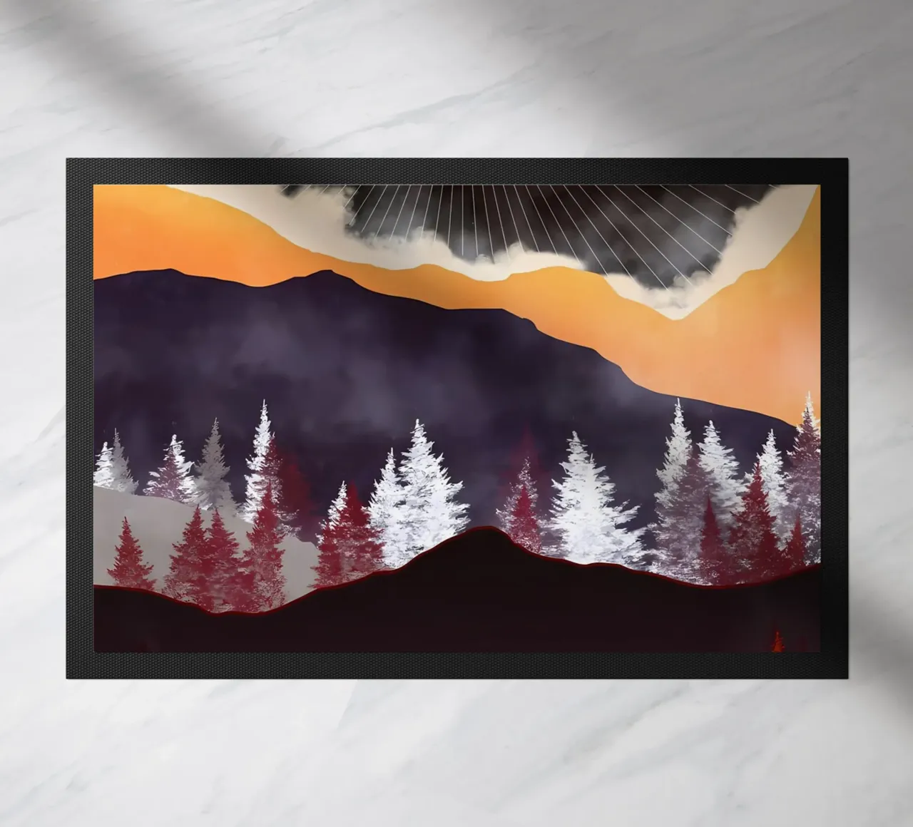 Rose Mountain Reflection doormat by Albert S Jacob