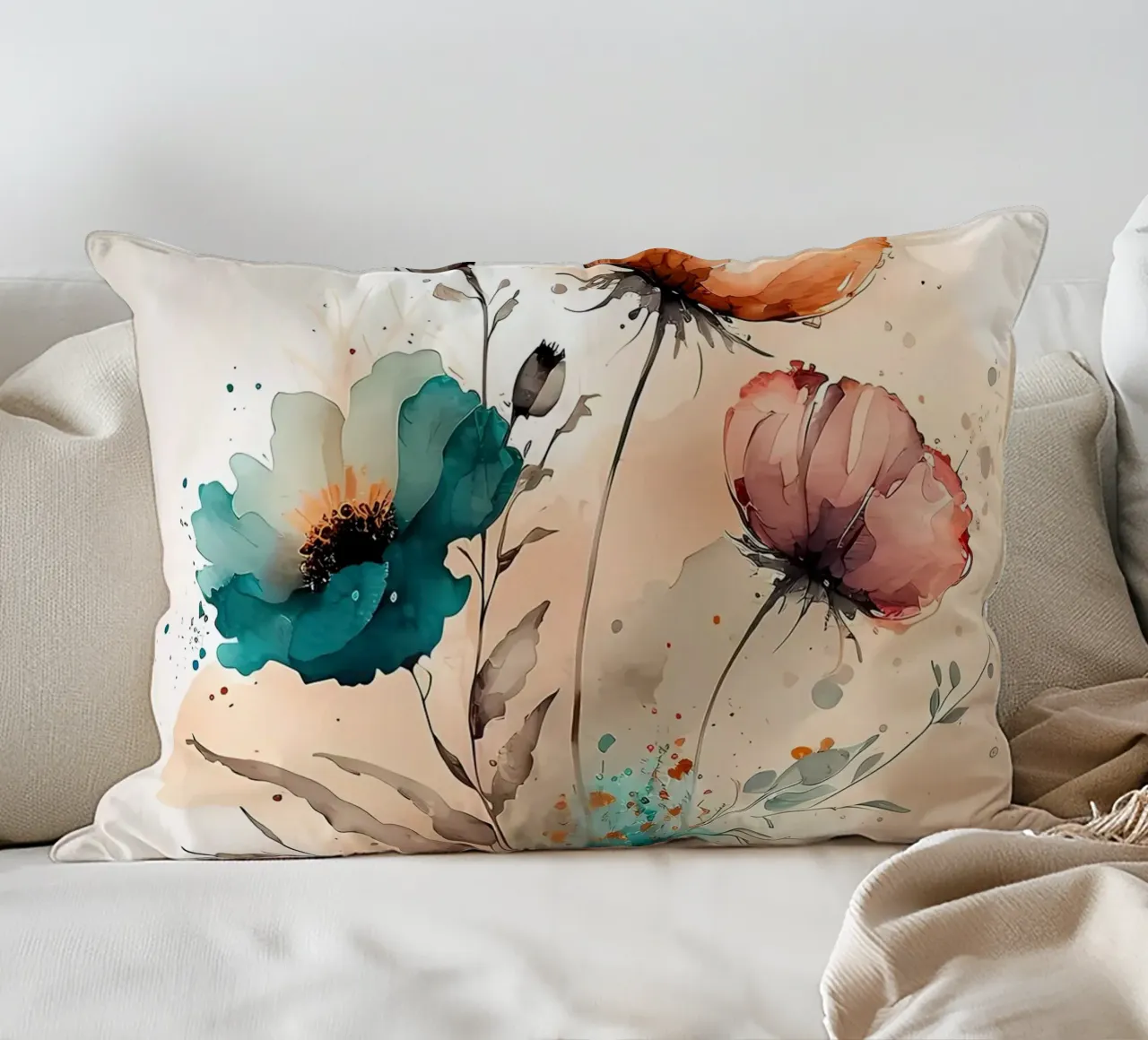 fiori acquerellati cuscino da Rebecca Clark Wyrick
