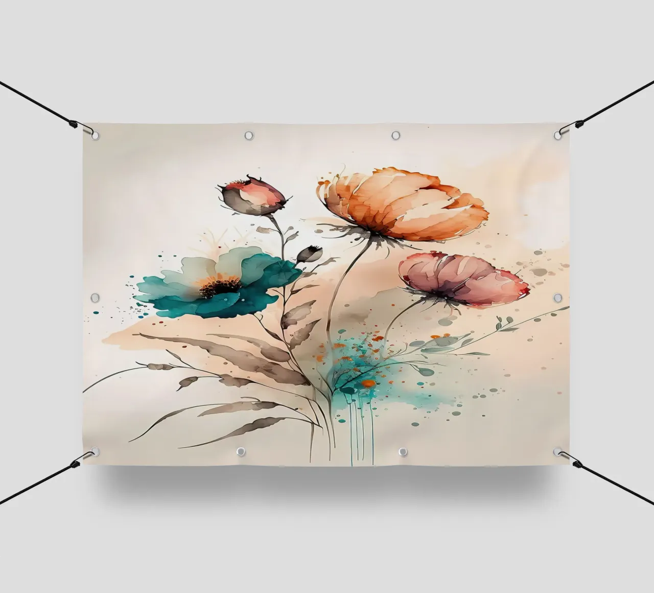 fiori acquerellati telo in pvc da Rebecca Clark Wyrick