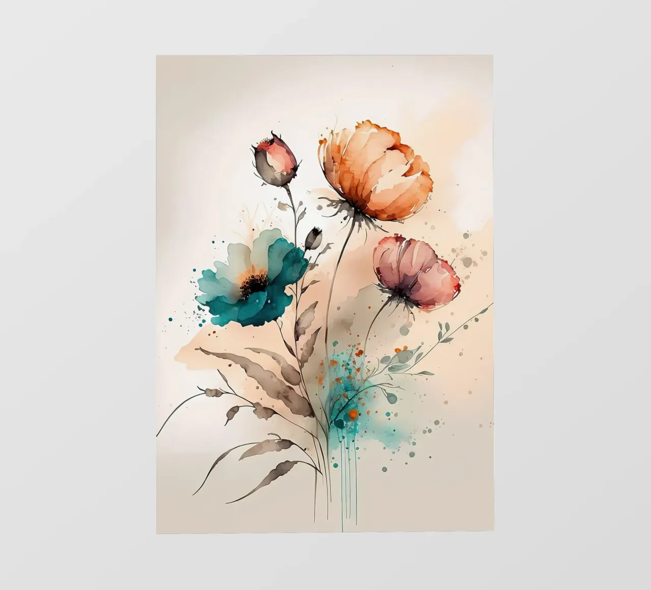 fiori acquerellati telo in pvc da Rebecca Clark Wyrick