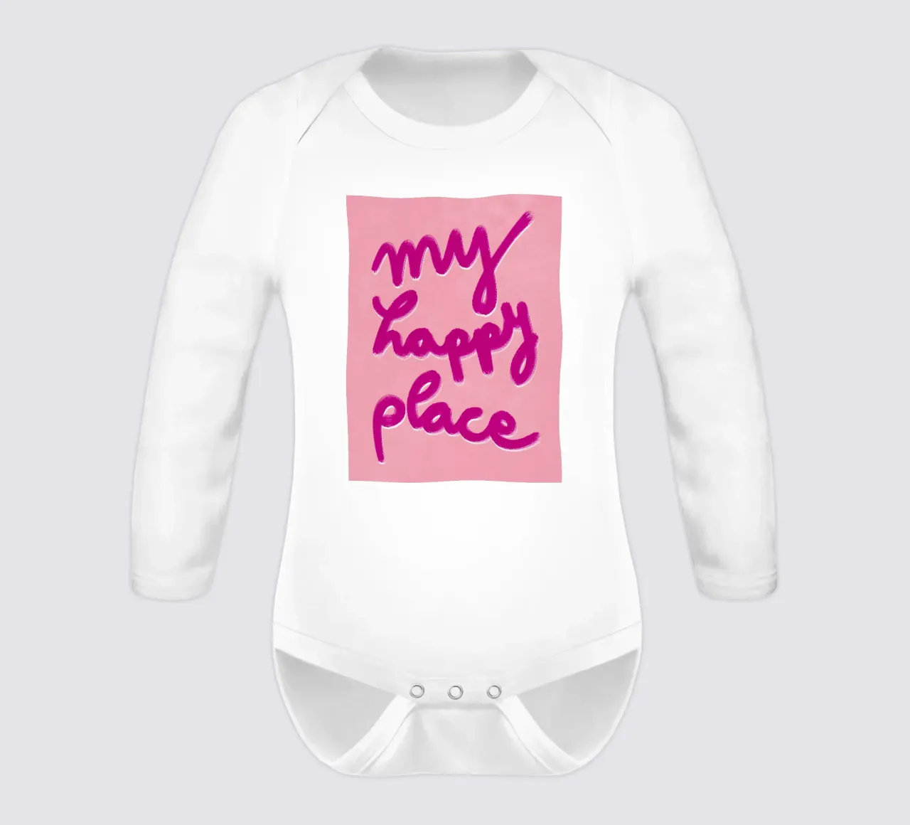 My Happy Place Handlettering body neonato maniche lunghe da Illustration Raissa Oltmanns