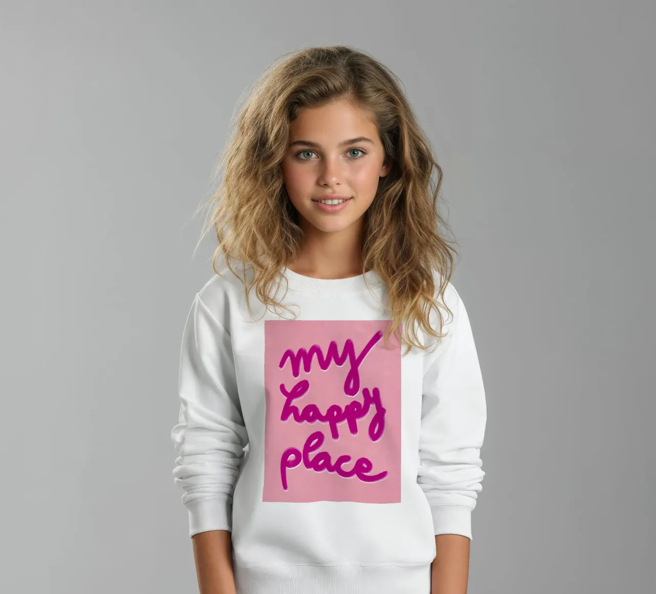 My Happy Place Handlettering felpa bambino da Illustration Raissa Oltmanns