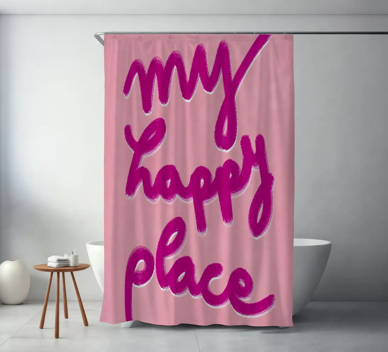 My Happy Place Handlettering tenda da doccia da Illustration Raissa Oltmanns