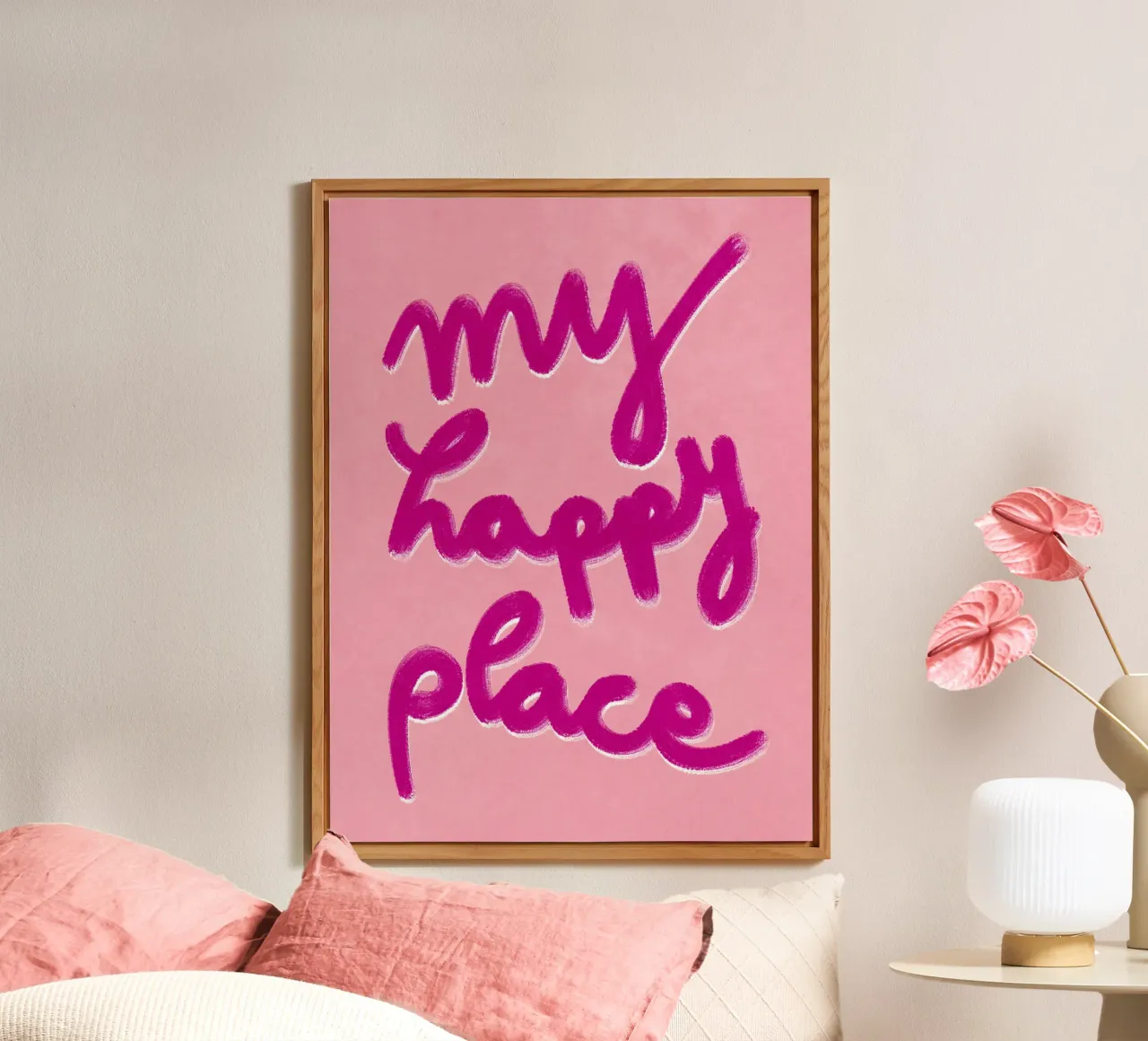 My Happy Place Handlettering alluminio dibond da Illustration Raissa Oltmanns