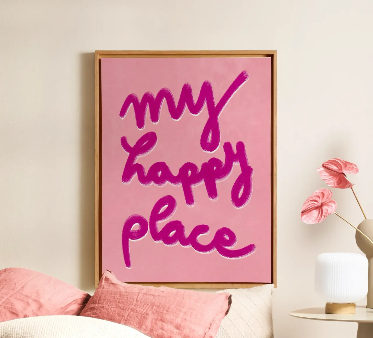 My Happy Place Handlettering canvas by Illustration Raissa Oltmanns