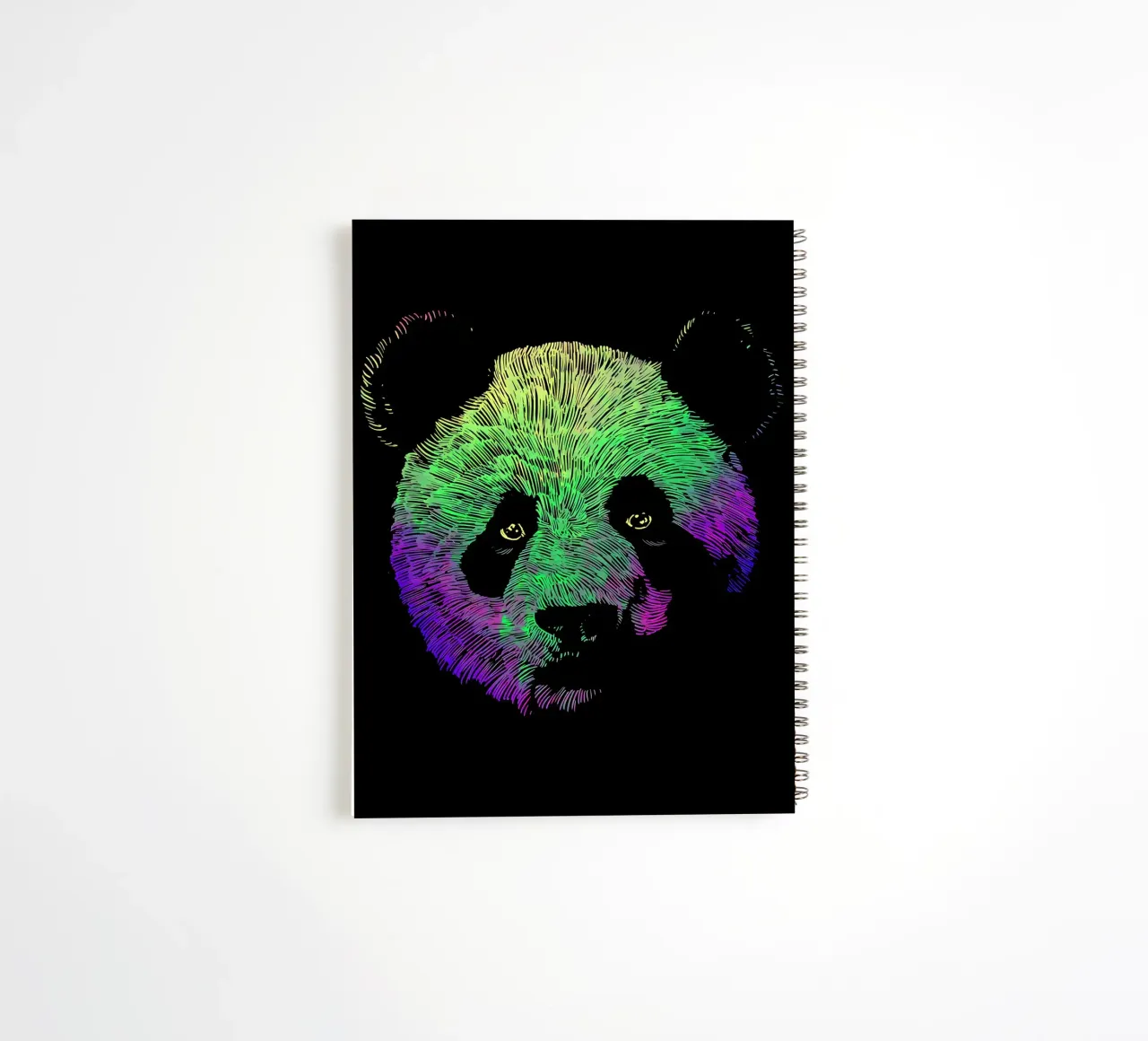 Awesome Colored Panda spiral notebook by James M Coyle