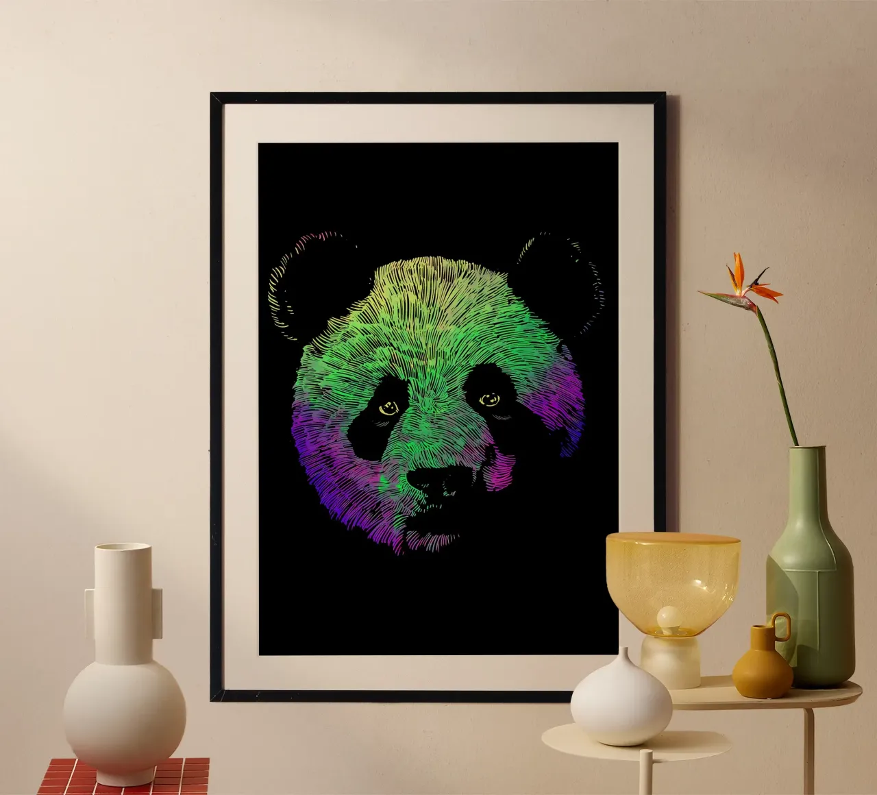 Awesome Colored Panda hahnemühle by James M Coyle
