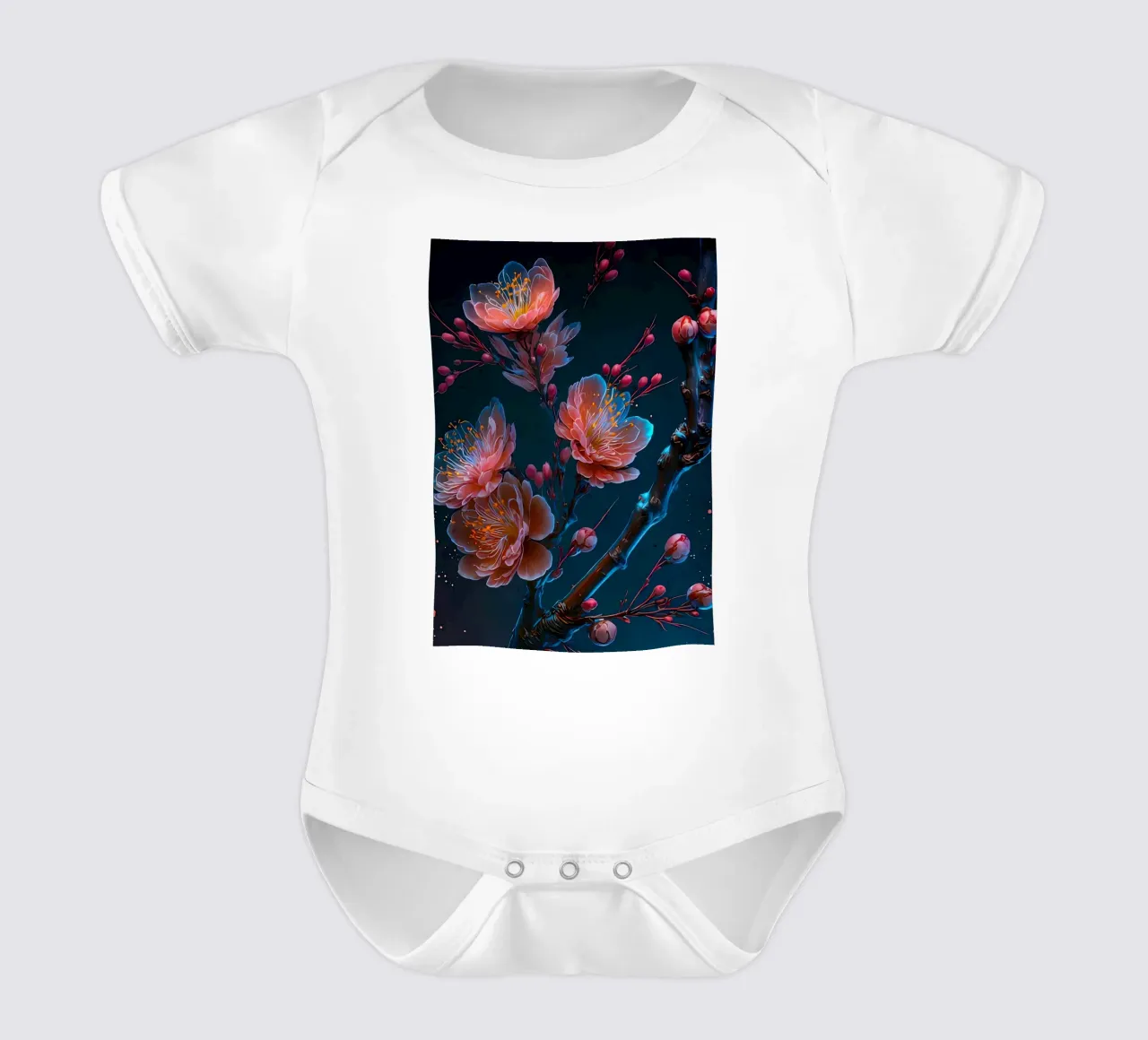 Fiori di ciliegio body neonato maniche corte da Rebecca Clark Wyrick