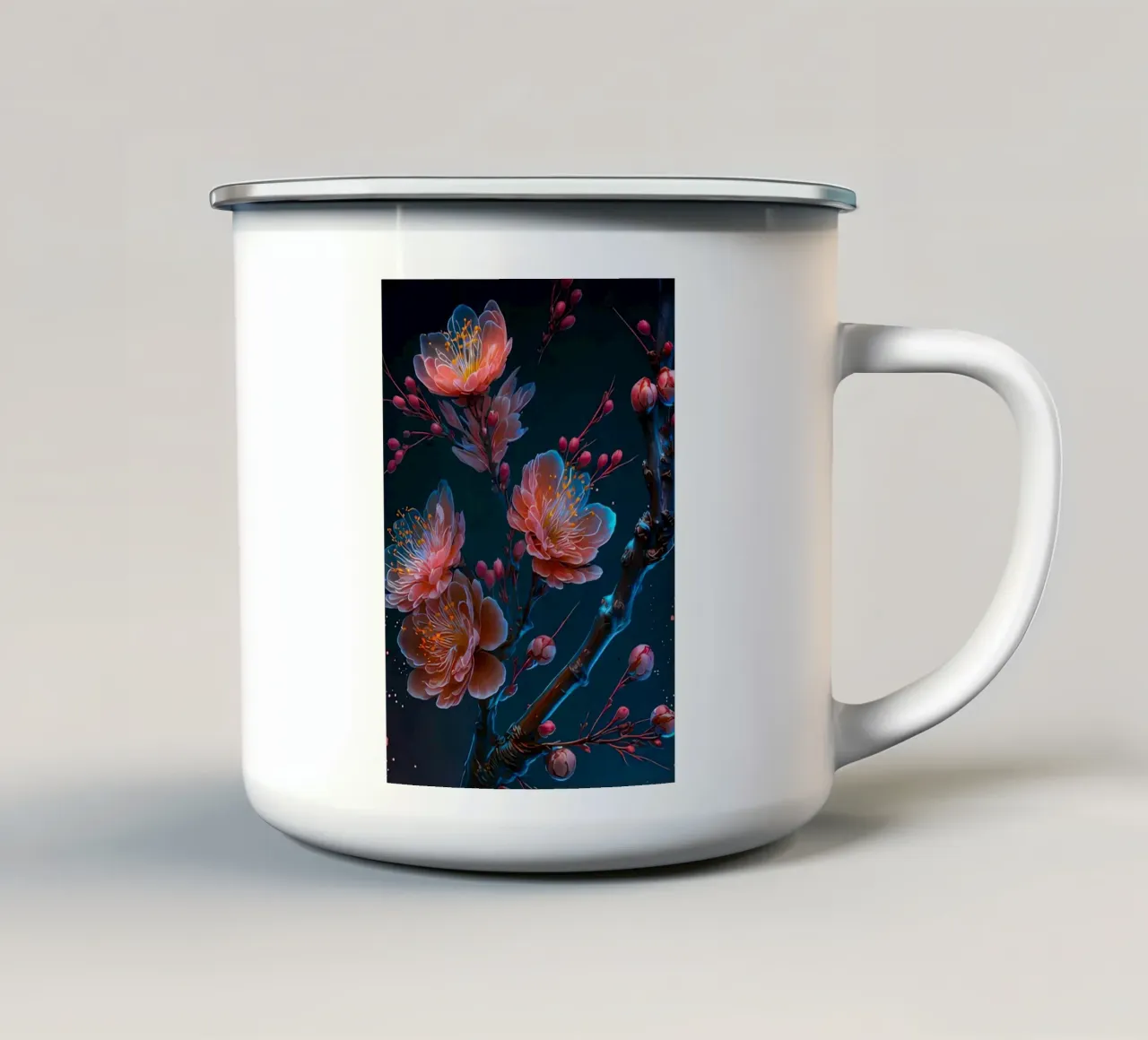 Fiori di ciliegio tazza in smalto da Rebecca Clark Wyrick