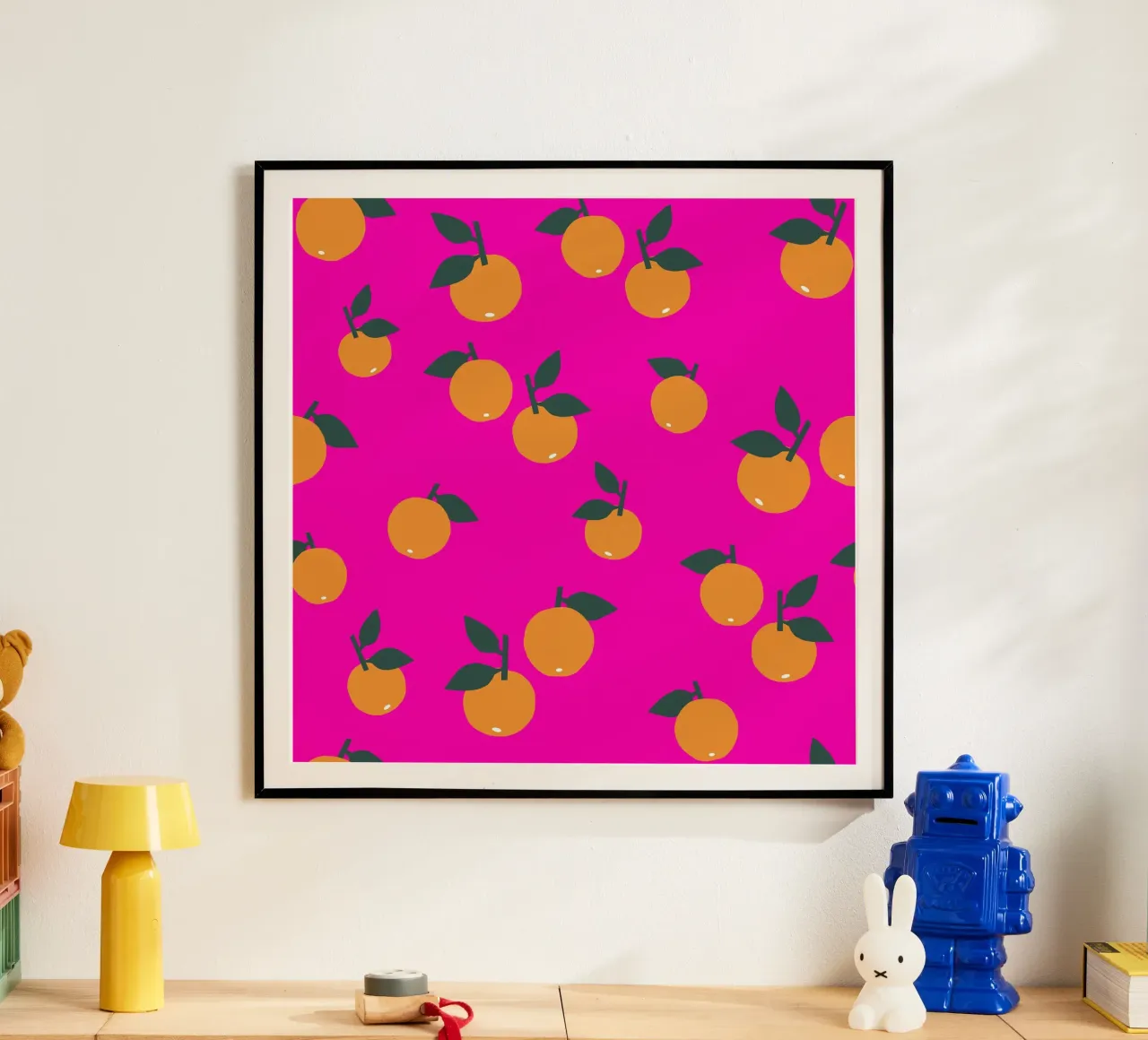 Orange Allover poster con telaio in plastica da Iris Knabenschuh Design