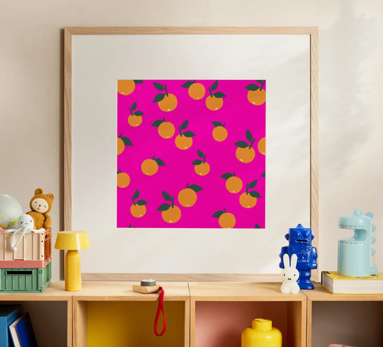 Orange Allover poster con telaio in plastica da Iris Knabenschuh Design